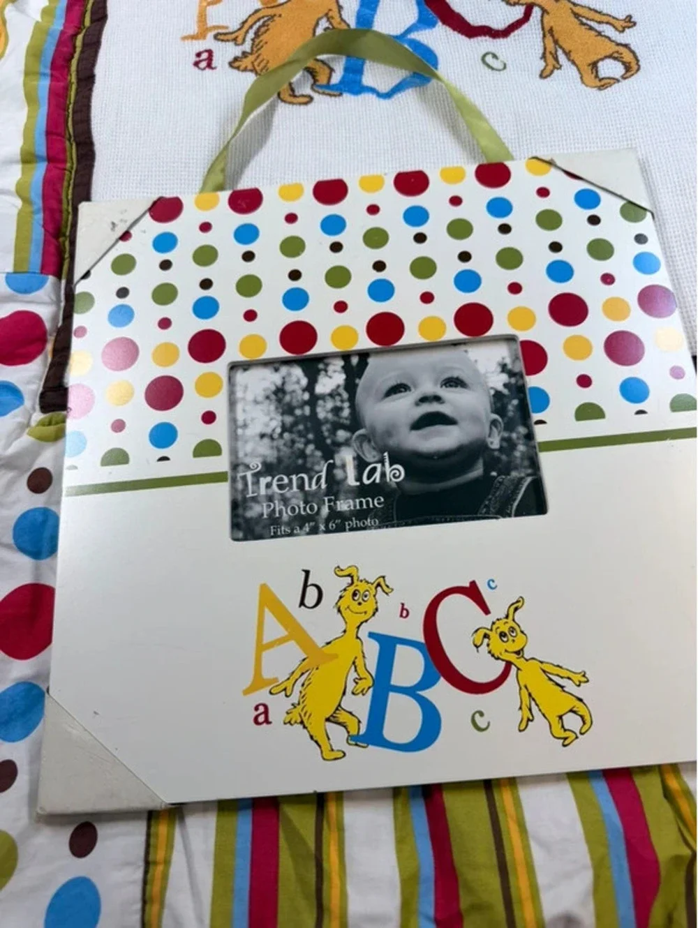 Trend Lab Dr. Seuss ABC Nursery Decor Baby Quilt & 2 Photo Frames Set